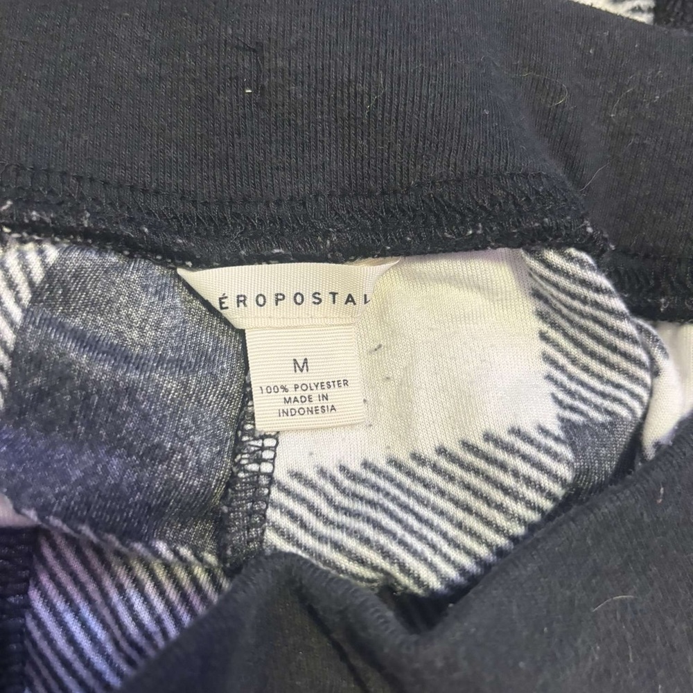 Black and white plaid pajama pants